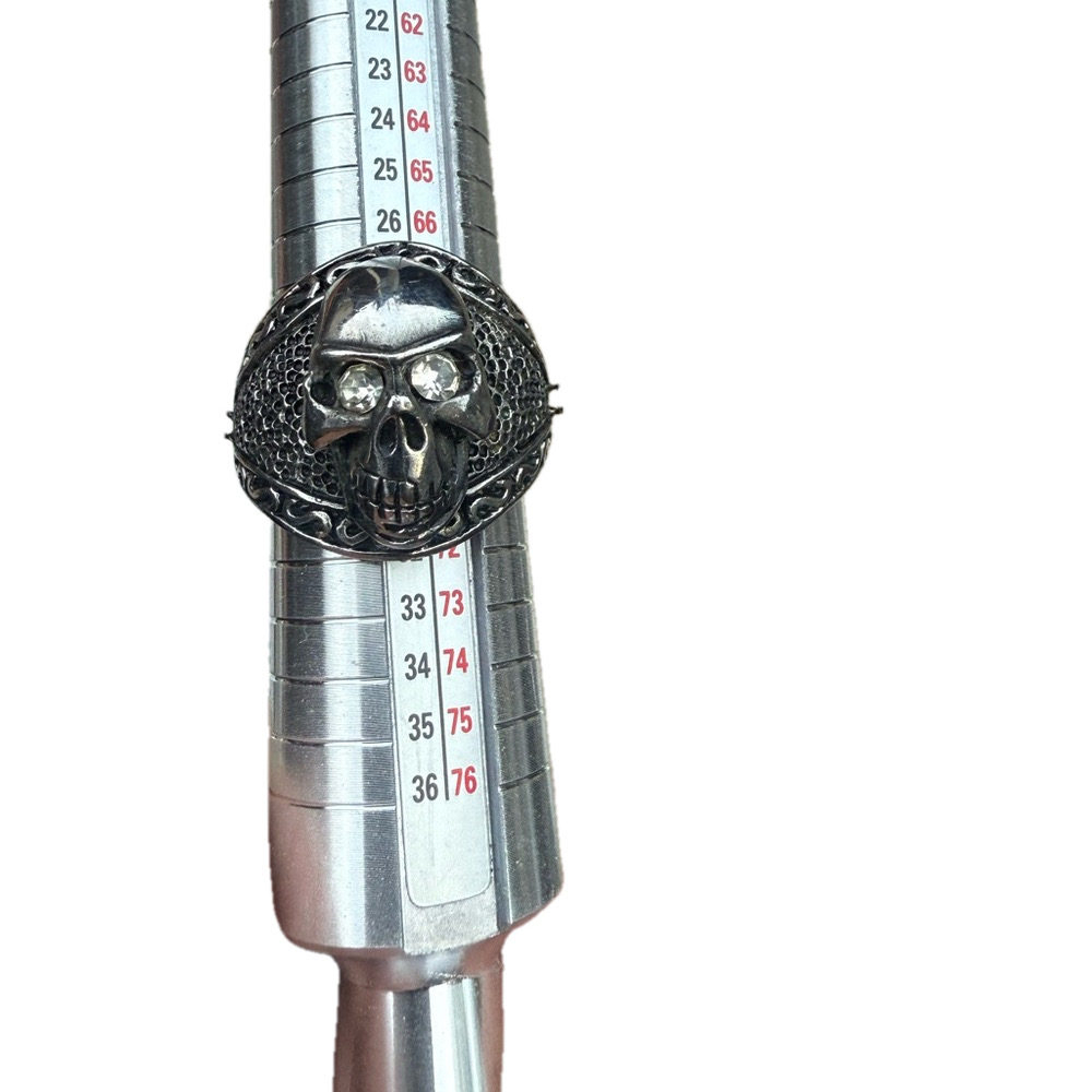 Stainless steel biker Skull Ring Size 13 US - Picture 3 of 7